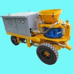 Wet and dry type shotcrete machine
